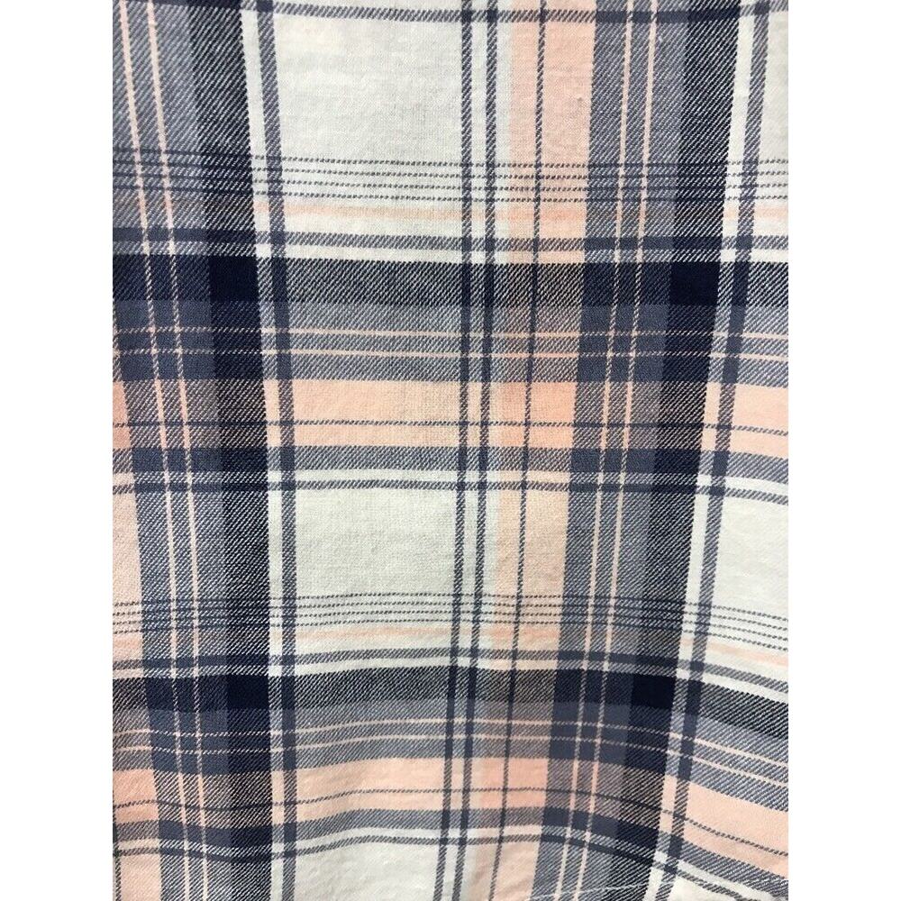 Old Navy Top Womens XS Plaid White Blue Pink - Picture 6 of 9